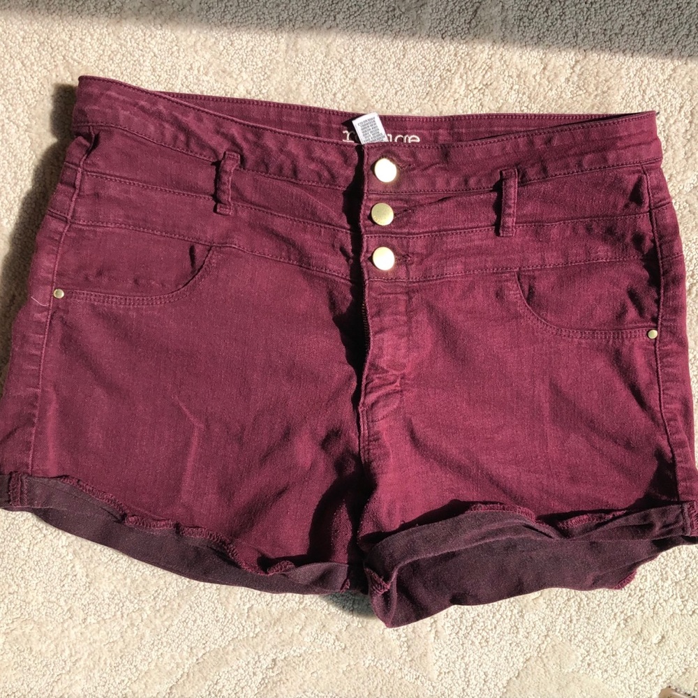 Refuge shorts burgundy/maroon stretch denim